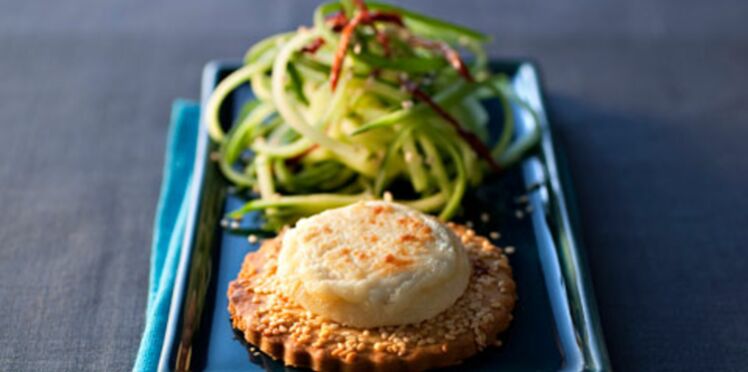 Crottins de chÃ¨vre chaud au miel, thym   